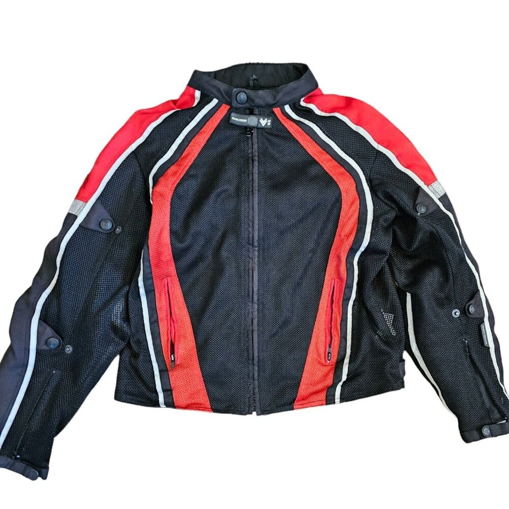 Frank Thomas Jacket Mesh Mens Armored Motorcycle Black‎ Red Padded XTi Series